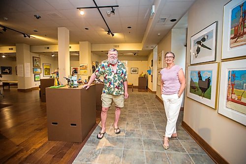 MIKAELA MACKENZIE / WINNIPEG FREE PRESS

Curator Leona Herzog and artist Bill Lobchuk pose for a portrait at the Buhler Gallery at the St. Boniface Hospital in Winnipeg on Tuesday, July 28, 2020. For Frances Koncan story.
Winnipeg Free Press 2020.