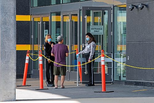 JESSE BOILY  / WINNIPEG FREE PRESS
People screened before entering the McPhillips Station Casino for its first day of reopening on Wednesday since its closure due to the pandemic . Wednesday, July 29, 2020.
Reporter: Malak Abas