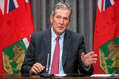 MIKAELA MACKENZIE / WINNIPEG FREE PRESS

Premier Brian Pallister speaks to the media about the Risk Recognition Program at the Manitoba Legislative Building in Winnipeg on Wednesday, July 29, 2020. For Larry Kusch story.
Winnipeg Free Press 2020.