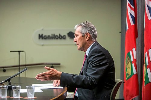 MIKAELA MACKENZIE / WINNIPEG FREE PRESS

Premier Brian Pallister speaks to the media about the Risk Recognition Program at the Manitoba Legislative Building in Winnipeg on Wednesday, July 29, 2020. For Larry Kusch story.
Winnipeg Free Press 2020.