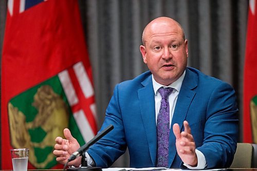 MIKAELA MACKENZIE / WINNIPEG FREE PRESS

Brent Roussin, chief provincial public health officer, speaks to the media about the fall back-to-school plan at the Manitoba Legislative Building in Winnipeg on Thursday, July 30, 2020. For Maggie (and Larry?) story.
Winnipeg Free Press 2020.