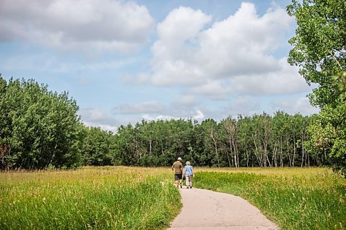 MIKAELA MACKENZIE / WINNIPEG FREE PRESS

Simon Godbout and his grandmother, Louise Friesen, enjoy the beautiful summer afternoon at Assiniboine Forest in Winnipeg on Friday, July 31, 2020. The two enjoy going for walks in nature together, and feel that the forest is a nice escape from the city (while still being in the city). Standup.
Winnipeg Free Press 2020.
