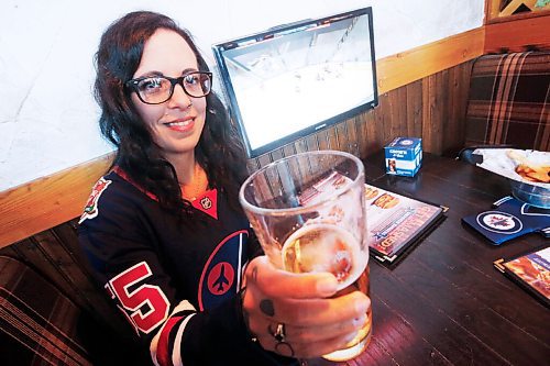 JOHN WOODS / WINNIPEG FREE PRESS
Brittany Kauenhowen was watching the Winnipeg Jets vs Calgary Flames game 2 at the Tavern on Hargrave in Winnipeg Sunday, August 2, 2020. 

Reporter: Taniguchi