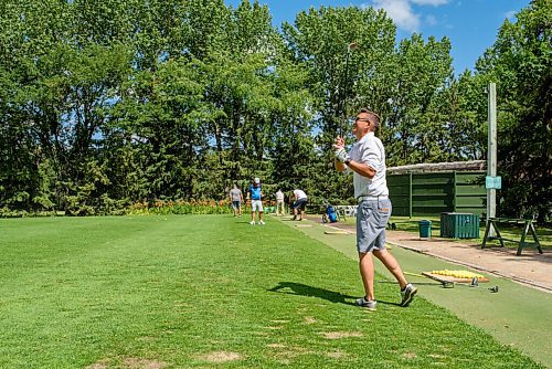JESSE BOILY  / WINNIPEG FREE PRESS
Wayne Shimizu hits some balls at the driving range at Rossmere Golf and Country Club on Tuesday.  Golf has seen a rise in business this year. Tuesday, Aug. 4, 2020.
Reporter: Jason Bell
