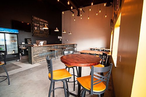 Mike Sudoma / Winnipeg Free Press
Tables and chairs safe spaced apart inside Oxus Brewing Companys taproom Friday afternoon
August 7, 2020