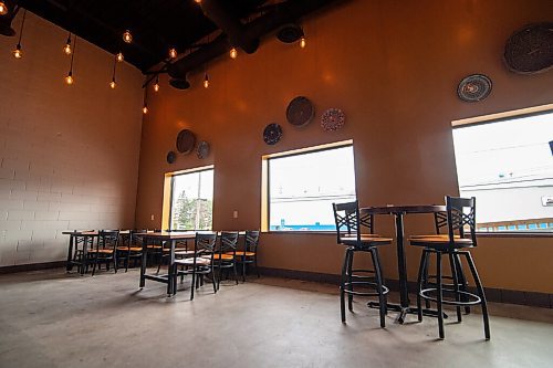 Mike Sudoma / Winnipeg Free Press
Tables and chairs safe spaced apart inside Oxus Brewing Companys taproom Friday afternoon
August 7, 2020