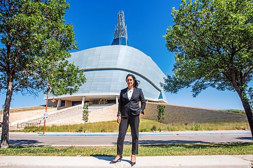 MIKAELA MACKENZIE / WINNIPEG FREE PRESS

The new CEO of the Canadian Museum for Human Rights, Isha Khan, poses for a portrait at the museum in Winnipeg on Monday, Aug. 10, 2020.
Winnipeg Free Press 2020.