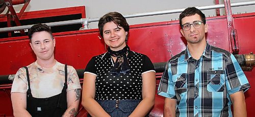 Canstar Community News (From left) Kyle, Rae Chris have been hired this summer by the St. Vital Museum to revamp its collections and displays.