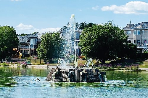 Canstar Community News Whyte Ridge residents were successful in their efforts to get fountains running again in the areas retention ponds.