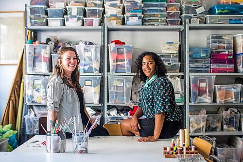 MIKAELA MACKENZIE / WINNIPEG FREE PRESS

Helga Jakobson (left) and Lou Gandier pose for a portrait at ArtsJunktion in Winnipeg on Tuesday, Aug. 11, 2020. For Aaron Epp story.
Winnipeg Free Press 2020.