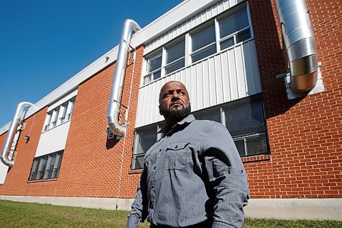 JOHN WOODS / WINNIPEG FREE PRESS
Abe Araya, CUPE Manitoba president and former WSD maintenance staffer for 20 years, is photographed in front of ventilation stacks st Elmwood High School in Winnipeg Wednesday, August 12, 2020. Araya is concerned that school ventilation systems are not up to COVID-19 standards.

Reporter: Macintosh