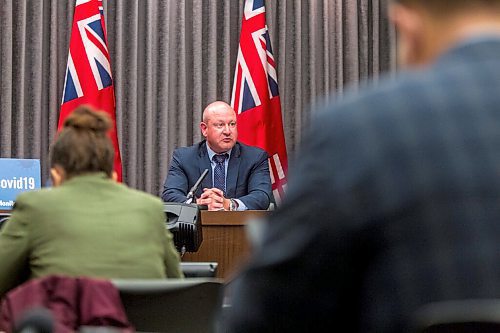 MIKAELA MACKENZIE / WINNIPEG FREE PRESS

Brent Roussin, chief provincial public health officer, speaks to the media about COVID-19 and schools re-opening in September at the Manitoba Legislative Building in Winnipeg on Thursday, Aug. 13, 2020. For Maggie Macintosh story.
Winnipeg Free Press 2020.