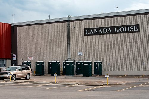 JESSE BOILY  / WINNIPEG FREE PRESS
Porta potties sit outside of Canada Goose on Mountain Ave. on Thursday. Workers have said that they are only being cleaned every four days and many use their breaks going to look for other public bathrooms or go home. Thursday, Aug. 13, 2020.
Reporter: Kellen