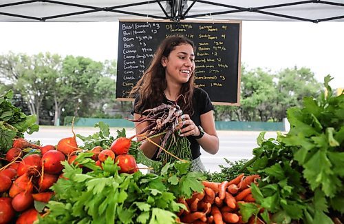 RUTH BONNEVILLE / WINNIPEG FREE PRESS

Standup - Local produce market

Sixteen-year-old Malaak Zeid works in the family business as she stacks fresh, local produce on the tables at the Food Fare famers market in the parking lot of 2285 Portage Ave. Friday morning.  

The market is open every weekend until mid September and sells locally grown vegetables and raspberries from 12 producers around the province as well as fresh fruit from BC and locally produced honey.  


 Aug 13th, 2020