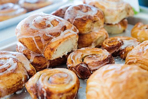 Daniel Crump / Winnipeg Free Press. Cinnamon buns for sale at S Squared Pâtisserie on Roblin Blvd. specializes in pastries and croissants. August 15, 2020.