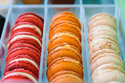 Daniel Crump / Winnipeg Free Press. A selection of macarons for sale at S Squared Pâtisserie on Roblin Blvd. August 15, 2020.