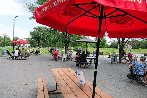Daniel Crump / Winnipeg Free Press. People enjoy the patio at Cargo Bar in Assiniboine park on Saturday afternoon. August 15, 2020.