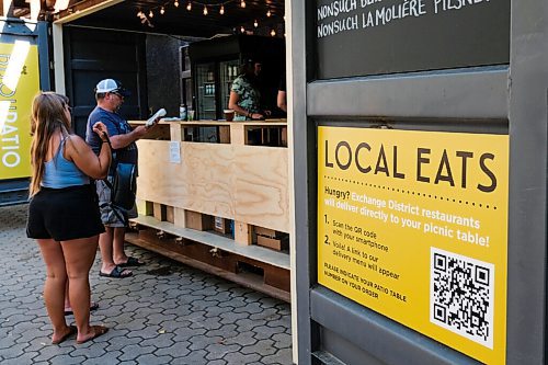 Daniel Crump / Winnipeg Free Press. The focus is on local food and drink at Bijou Patio in Old Market Square in the Exchange District. August 15, 2020.