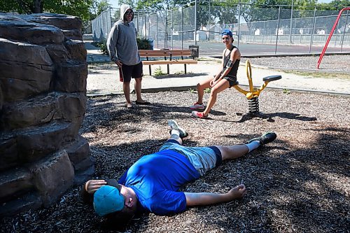 JOHN WOODS / WINNIPEG FREE PRESS
Christian Boulley takes a breather after running in the Prairie Province Prisoner Support half marathon fundraising run in Winnipeg Sunday, August 16, 2020. The fundraiser has raised more than $41,000 to assist prisoners.

Reporter: Ben