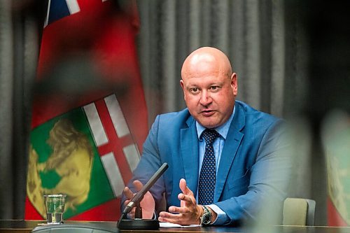 MIKAELA MACKENZIE / WINNIPEG FREE PRESS

Dr. Brent Roussin, chief provincial public health officer, speaks to the media during a COVID-19 update at the Manitoba Legislative Building in Winnipeg on Monday, Aug. 17, 2020. For Carol Sanders story.
Winnipeg Free Press 2020.