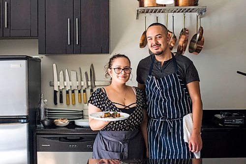 MIKAELA MACKENZIE / WINNIPEG FREE PRESS

Joshua Zacharias and Samantha Moran, the chefs behind Stefan (a high-end supper club they run out of their downtown apartment), pose for a photo in their kitchen in Winnipeg on Monday, Aug. 17, 2020. For Eva Wasney story.
Winnipeg Free Press 2020.