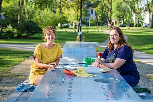 MIKAELA MACKENZIE / WINNIPEG FREE PRESS

Natalie Baird (left) and Ariel Gordon work on their ongoing draw/write project, the Pandemic Papers, at Vimy Ridge Park in Winnipeg on Tuesday, Aug. 18, 2020. For arts story.
Winnipeg Free Press 2020.