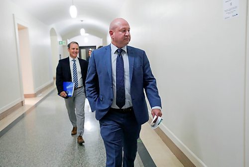 RUTH BONNEVILLE / WINNIPEG FREE PRESS

Local - COVID update 

Dr. Brent Roussin, Manitoba's chief public health officer and Cameron Friesen, Manitoba's Minister of Health, make their way into the press conference at the Legislative Building Thursday. 

Aug 20th, 2020