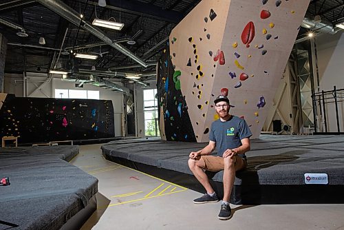 JESSE BOILY  / WINNIPEG FREE PRESS
Kori Cuthbert, Managing Partner at the Hive, stops for a photo in front of one of the many climbing walls at his gym on Friday. The Hive will be open to the public on Sunday.  Friday, Aug. 21, 2020.
Reporter: ??