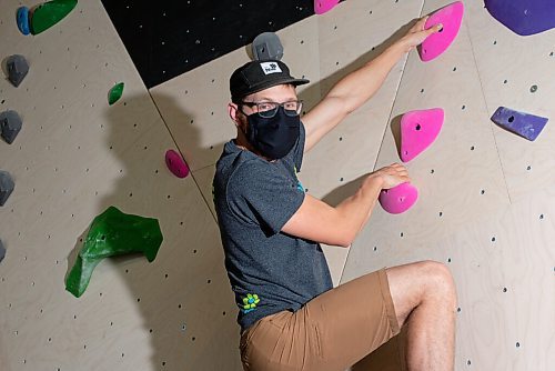 JESSE BOILY  / WINNIPEG FREE PRESS
Kori Cuthbert, Managing Partner at the Hive, tests out some of the climbing walls at the new gym on Friday. The Hive will be open to the public on Sunday.  Friday, Aug. 21, 2020.
Reporter: ??