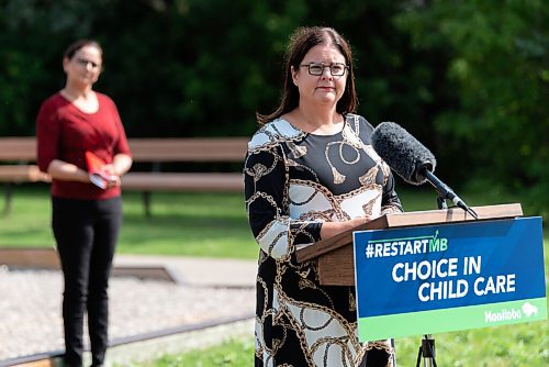 JESSE BOILY  / WINNIPEG FREE PRESS
Families Minister Heather Stefanson announces the Manitoba government is investing more than $22 million to improve and create child care spaces on Wednesday. Wednesday, Aug. 26, 2020.
Reporter: