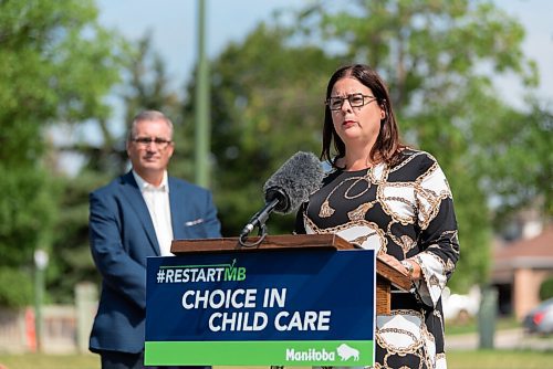 JESSE BOILY  / WINNIPEG FREE PRESS
Families Minister Heather Stefanson announces the Manitoba government is investing more than $22 million to improve and create child care spaces on Wednesday. Wednesday, Aug. 26, 2020.
Reporter: