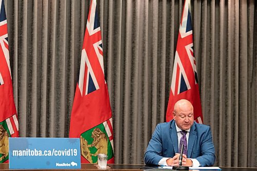 JESSE BOILY  / WINNIPEG FREE PRESS
Dr. Brent Roussin, chief provincial public health officer gives a COVID-19 update at the legislative building on Thursday. Thursday, Aug. 27, 2020.
Reporter: Larry