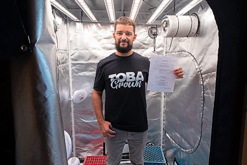 JESSE BOILY  / WINNIPEG FREE PRESS
Jesse Lavoie, who wants to grow his own cannabis is taking the provincial government to court, poses for a photo in his shed where he hopes to grow cannabis at his home on Thursday. Thursday, Aug. 27, 2020.
Reporter:Malak