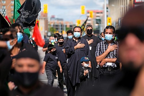 Daniel Crump / Winnipeg Free Press. Members of Winnipegs muslim community march in commemoration of Imam Al Hussein. The march was also a protest against oppression. August 29, 2020.