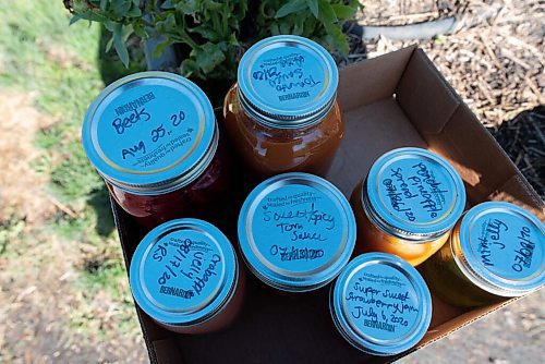 JESSE BOILY  / WINNIPEG FREE PRESS
Some of Byanka Holders canning from her garden out near Oakbank on Monday. Holders garden has grown in size so she has begun canning some of her veggies from her garden. Monday, Aug. 31, 2020.
Reporter: Eva Wasney