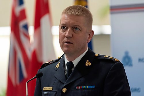 JESSE BOILY  / WINNIPEG FREE PRESS
RCMP Superintendent Michael Koppang speaks to media saying, that  several victims from an ongoing criminal matters are being intimidated and threatened, at the RCMP  D Division Headquarters on Wednesday. Wednesday, Sept. 2, 2020.
Reporter: JS