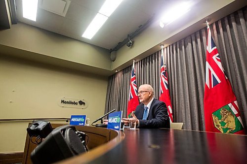 MIKAELA MACKENZIE / WINNIPEG FREE PRESS

Education minister Kelvin Goertzen speaks to the media about the opening of schools next week at the Manitoba Legislative Building in Winnipeg on Wednesday, Sept. 2, 2020. For Maggie Macintosh story.
Winnipeg Free Press 2020.