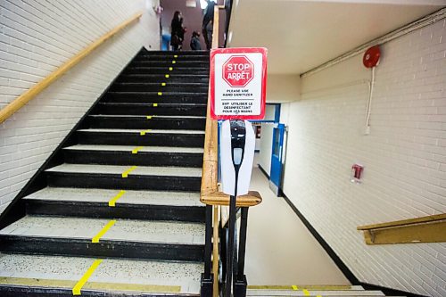 MIKAELA MACKENZIE / WINNIPEG FREE PRESS

Hand sanitizer stations dot the hallways at Churchill High School in Winnipeg on Wednesday, Sept. 2, 2020. For Maggie Macintosh story.
Winnipeg Free Press 2020.