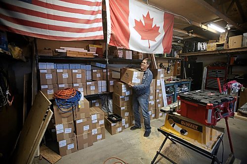 JOHN WOODS / WINNIPEG FREE PRESS
Edward Dubinsky grabs a box of bowling balls in the storage area at their office in Winnipeg Thursday, September 3, 2020. Dubinsky took over the bowling services business JD Bowling Services that his father started back in 1972.

Reporter: Sanderson