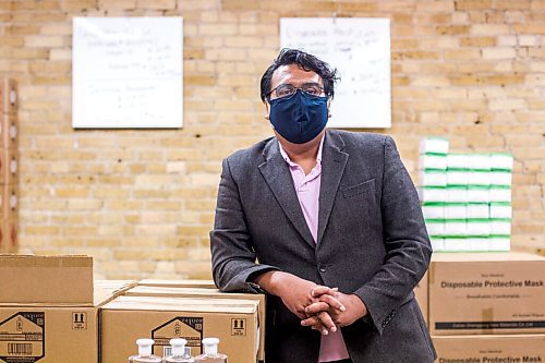 MIKAELA MACKENZIE / WINNIPEG FREE PRESS

Josh Giesbrecht, president of Exchange PPE, poses for a portrait in the new wholesale personal protective equipment business in Winnipeg on Tuesday, Sept. 8, 2020. For Temur Durrani story.
Winnipeg Free Press 2020.