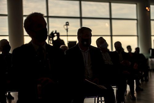 Mike Sudoma / Winnipeg Free Press
A small, socially distanced audience at the Winnipeg Airport Authorits AGM at the Richardson International Airport Wednesday morning
September 9, 2020