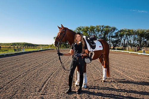 MIKE DEAL / WINNIPEG FREE PRESS
Equestrian rider Ariana Chia and her competition horse, Fiderflame, at Meadow Greens Stables. She is gearing up for a winter season on the Grand Prix that could vault her onto the Olympic team.
See Jason Bell story
200911 - Friday, September 11, 2020.