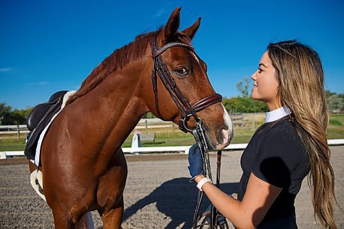 MIKE DEAL / WINNIPEG FREE PRESS
Equestrian rider Ariana Chia and her competition horse, Fiderflame, at Meadow Greens Stables. She is gearing up for a winter season on the Grand Prix that could vault her onto the Olympic team.
See Jason Bell story
200911 - Friday, September 11, 2020.