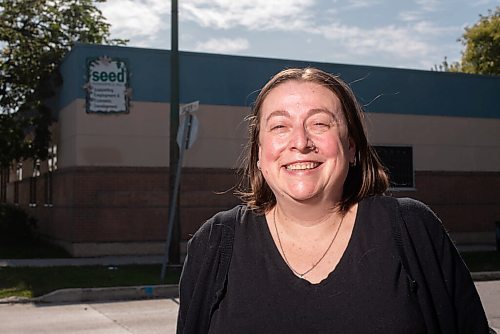 JESSE BOILY  / WINNIPEG FREE PRESS
Jenn Bogoch, Manager of Asset Building Programs at SEED, stops for a portrait outside of SEED on Friday. Friday, Sept. 11, 2020.
Reporter: