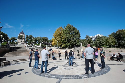 SHANNON VANRAES / WINNIPEG FREE PRESS
Chief Arlen Dumas, Grand Chief of the Assembly of Manitoba Chiefs, speaks about the status of Lake Winnipeg fish stocks during a press conference behind the Manitoba Legislature on September 11, 2020.
