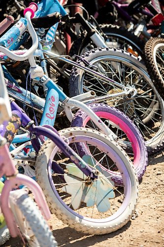 Mike Sudoma / Winnipeg Free Press
A massive pile of junked childrens bikes at the Brady Landfill which are ready to get refurbished and donated to a new home via the WRENCHs Empty the Fill: Back 2 School Build-A-Thon.
September 12, 2020