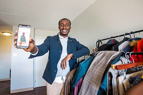 MIKAELA MACKENZIE / WINNIPEG FREE PRESS

Joshua Akom, co-founder of Thriftsome (a new online-only thrift store), poses for a portrait with some inventory and the website in Winnipeg on Thursday, Sept. 17, 2020.  For Temur Durrani story.

Winnipeg Free Press 2020