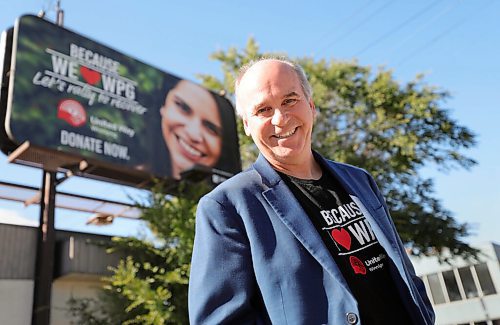 RUTH BONNEVILLE / WINNIPEG FREE PRESS

Local - UNITED WAY 

Description:Advancing United Way kickoff tomorrow

Photo of United Way's campaign chairman,  Dave Angus, in front of  billboard on Academy for story on the United Way kickoff tomorrow.  

Kevin Rollason's story

Sept 17th, 2020