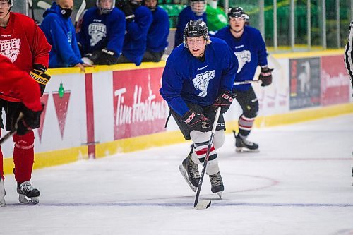 MIKAELA MACKENZIE / WINNIPEG FREE PRESS

Blake Burr skates on the first day of the Selkirk Steelers MJHL training camp at the Selkirk Recreation Centre on Friday, Sept. 18, 2020.  For Mike Sawatzky story.

Winnipeg Free Press 2020