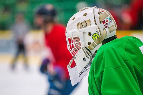 MIKAELA MACKENZIE / WINNIPEG FREE PRESS

Goalie Austin Deboer guards the net on the first day of the Selkirk Steelers MJHL training camp at the Selkirk Recreation Centre on Friday, Sept. 18, 2020.  For Mike Sawatzky story.

Winnipeg Free Press 2020